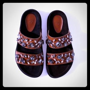 Zara Jeweled Leather Sandals